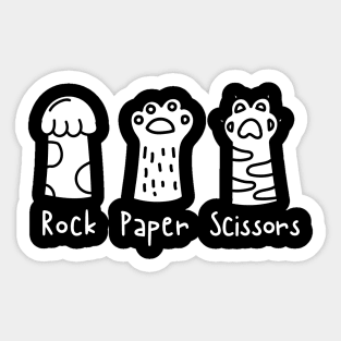 Rock Paper Scissors Funny Cat Paws Sticker